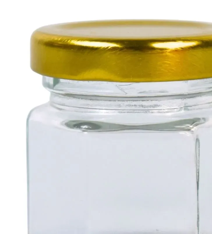 Frasco Hexagonal BH CR1C40 – 45 ml con Tapa Dorada