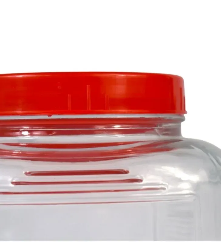 Frasco Cuadrado BH ES005-6 – Vidrio 6 L / Tapa Roja