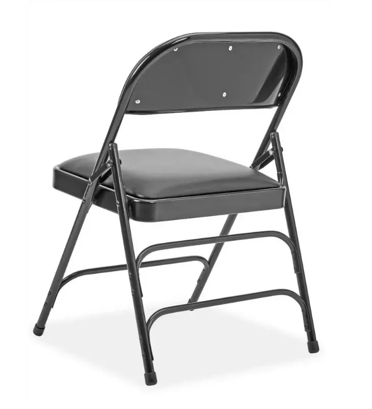 Silla metálica plegable reforzada BH HG140C1 – asiento acolchonado negro