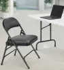 Silla metálica plegable reforzada BH HG140C1 – asiento acolchonado negro