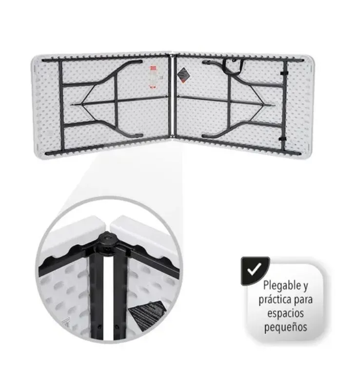 Mesa Plegable 2.4 m Blanca – BH Cristalería y Regalos (HG84C6)