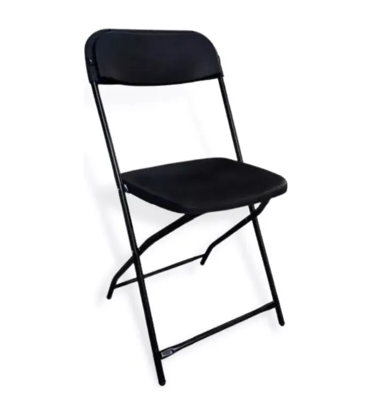 Silla de Plástico Plegable Negra – BH Cristalería y Regalos (HG134C1)