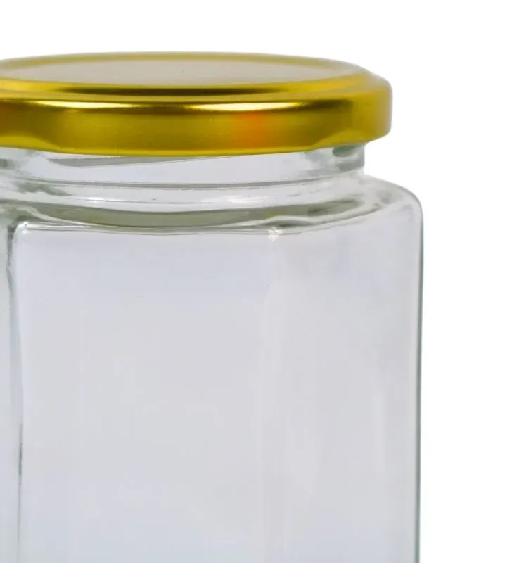Frasco BH CR6C40 – 280 ml Frasco Hexagonal con Tapa Dorada