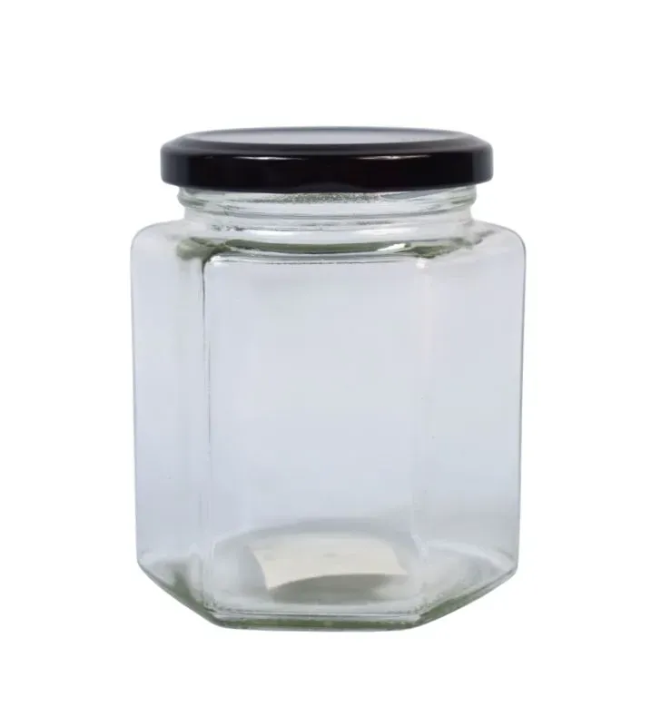 Frasco de Vidrio 380 ml con Tapa Negra Transparente – BH Cristalería y Regalos