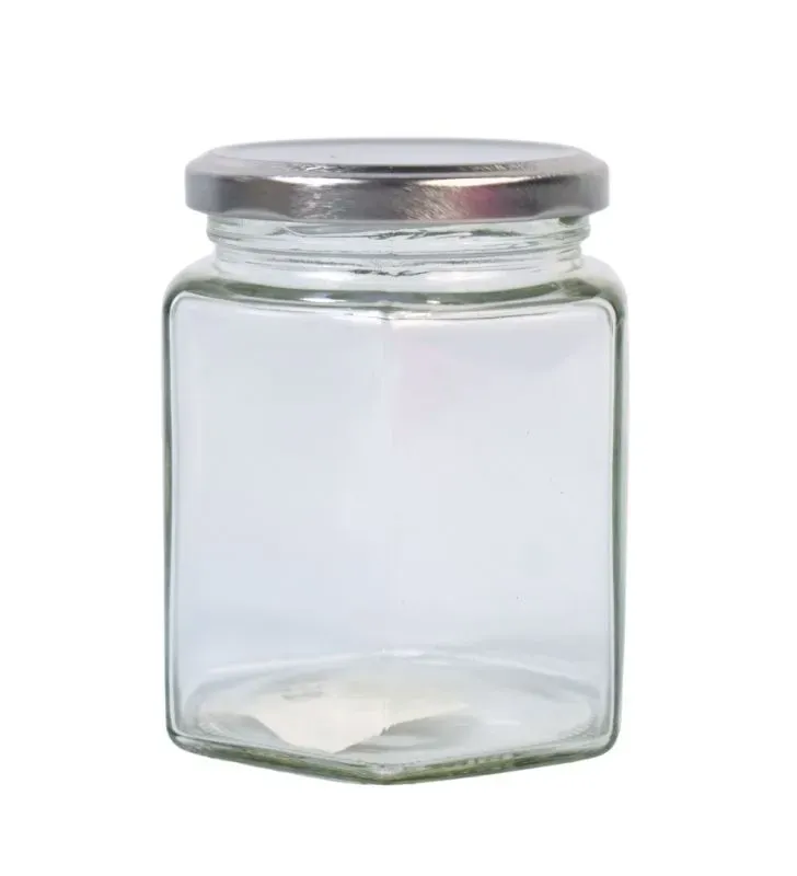Frasco de Vidrio 380 ml con Tapa Plateada Transparente – BH Cristalería y Regalos