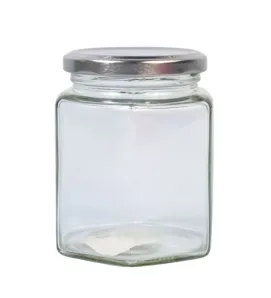 Frasco de Vidrio 380 ml con Tapa Plateada Transparente – BH Cristalería y Regalos
