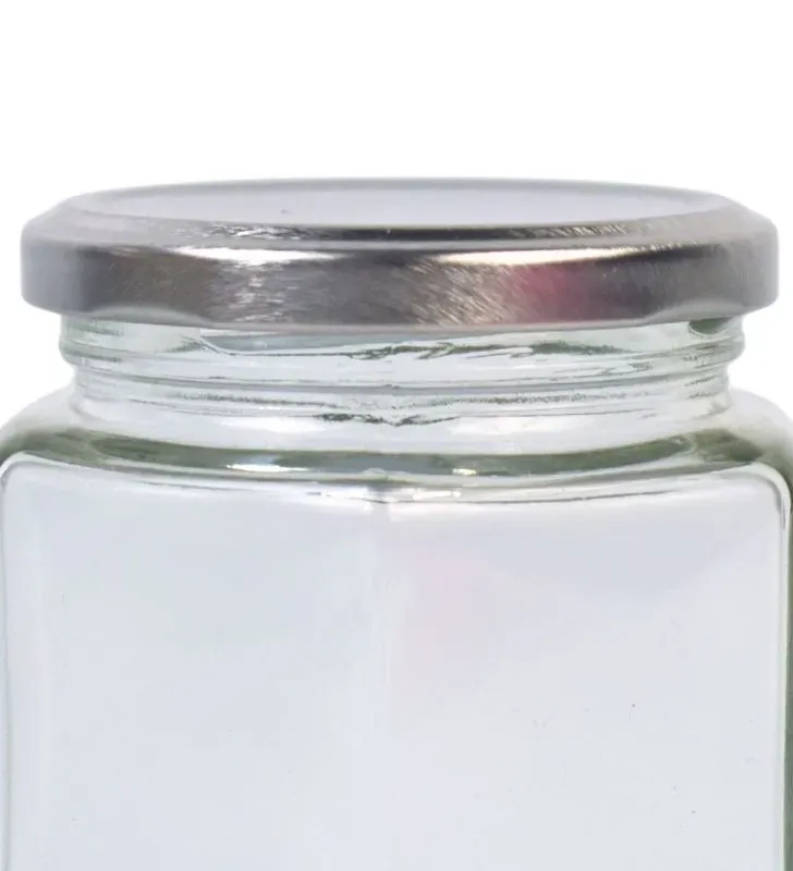 Frasco de Vidrio 380 ml con Tapa Plateada Transparente – BH Cristalería y Regalos