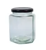 Frasco de Vidrio 500 ml con Tapa Negra – Almacenamiento Elegante