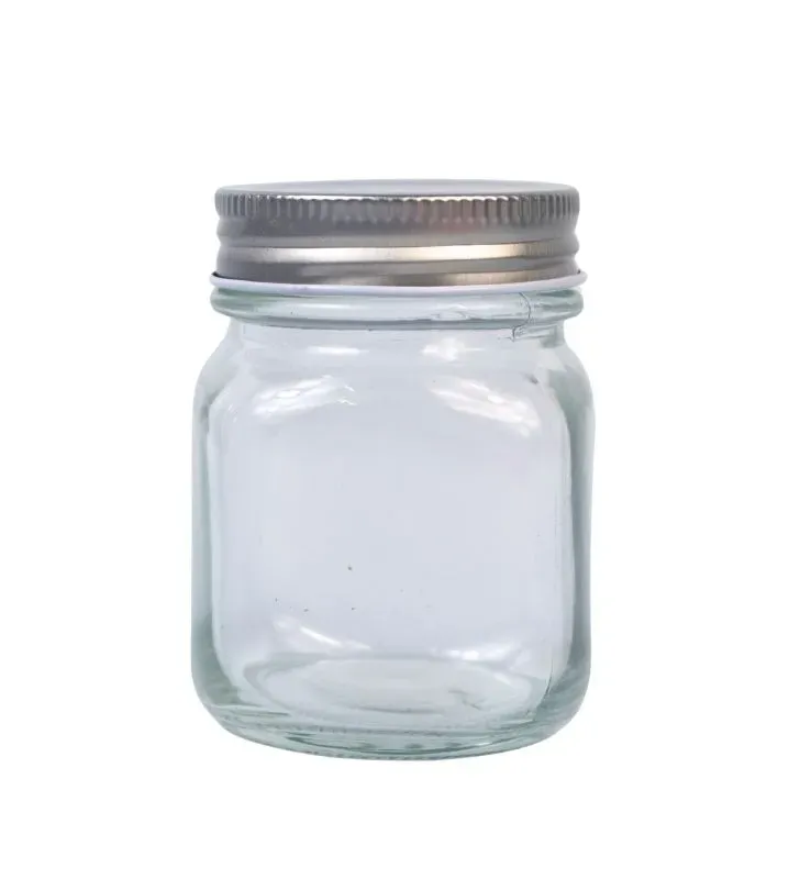 Frasco de Vidrio 150 ml con Tapa Plateada – BH Cristalería y Regalos