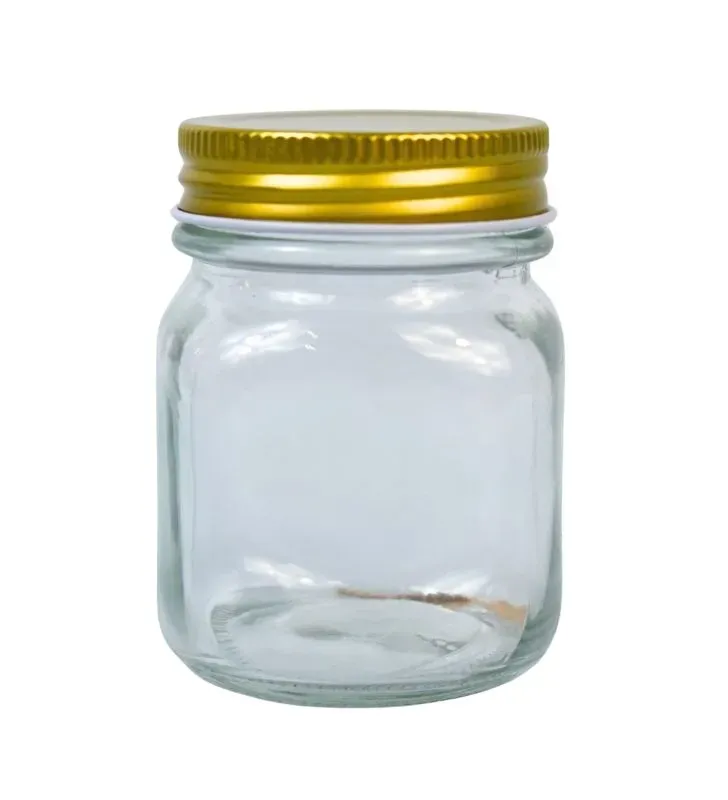 Frasco de Vidrio 150 ml con Tapa Dorada – BH Cristalería y Regalos