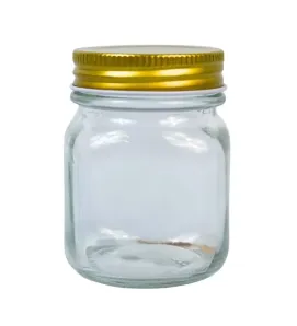 Frasco de Vidrio 150 ml con Tapa Dorada – BH Cristalería y Regalos