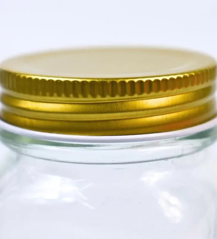 Frasco de Vidrio 150 ml con Tapa Dorada – BH Cristalería y Regalos