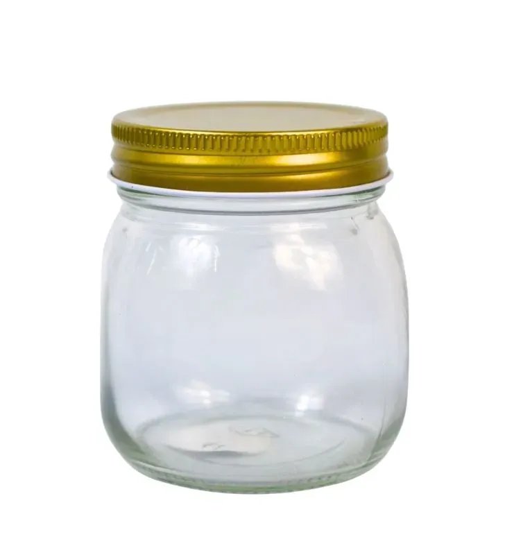 Frasco de Vidrio 300 ml con Tapa Dorada – BH Cristalería y Regalos