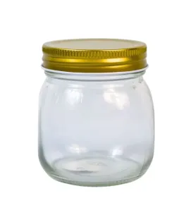 Frasco de Vidrio 300 ml con Tapa Dorada – BH Cristalería y Regalos