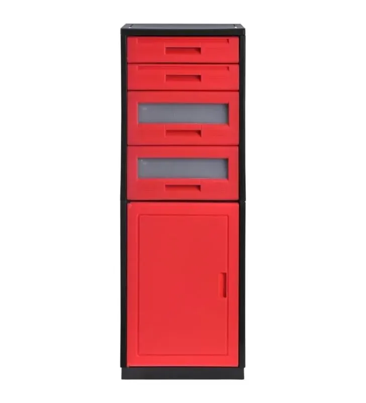 Mueble Organizador ADIGE 14 Italhome – Negro, 4 cajones + puerta