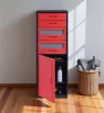 Mueble Organizador ADIGE 14 Italhome – Negro, 4 cajones + puerta