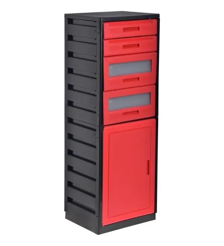 Mueble Organizador ADIGE 14 Italhome – Negro, 4 cajones + puerta