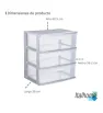 Cajonera Italhome RINO 3 – 3 cajones grandes, negro, plástico resistente