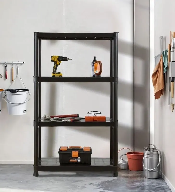 Rack de almacenaje pesado italhome 4 niveles negro
