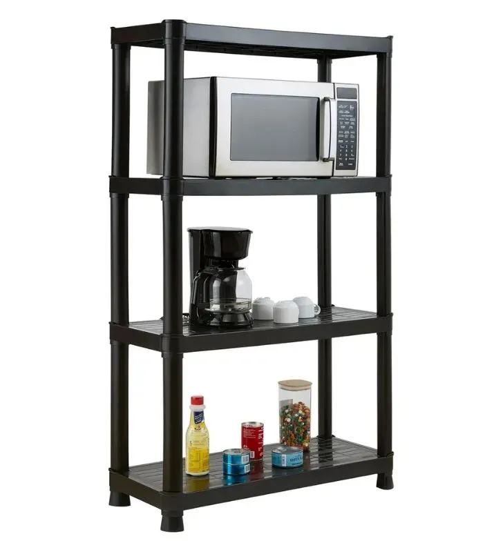 Rack de almacenaje pesado italhome 4 niveles negro