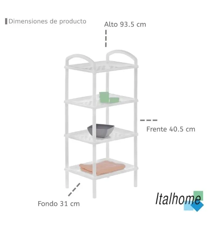 Estante Rectangular SCALP 4 CF Italhome – Organizador de 4 niveles