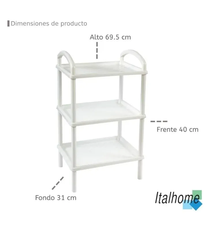 Estante Rectangular SCALP 3 Italhome – Organizador de 3 niveles