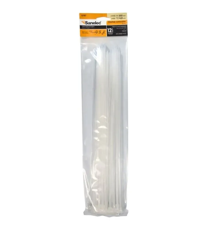 Cincho Plástico Sanelec 5787 – 350 mm x 4.8 mm, Paquete de 50 Unidades