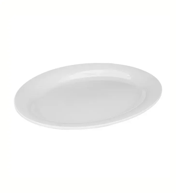 Plato Ovalado 12" Melamina Blanca Tavola 80750 – Resistente y Elegante
