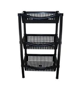 Frutero Rectangular Calado Negro – Plastymet | Organización eficiente en tu cocina