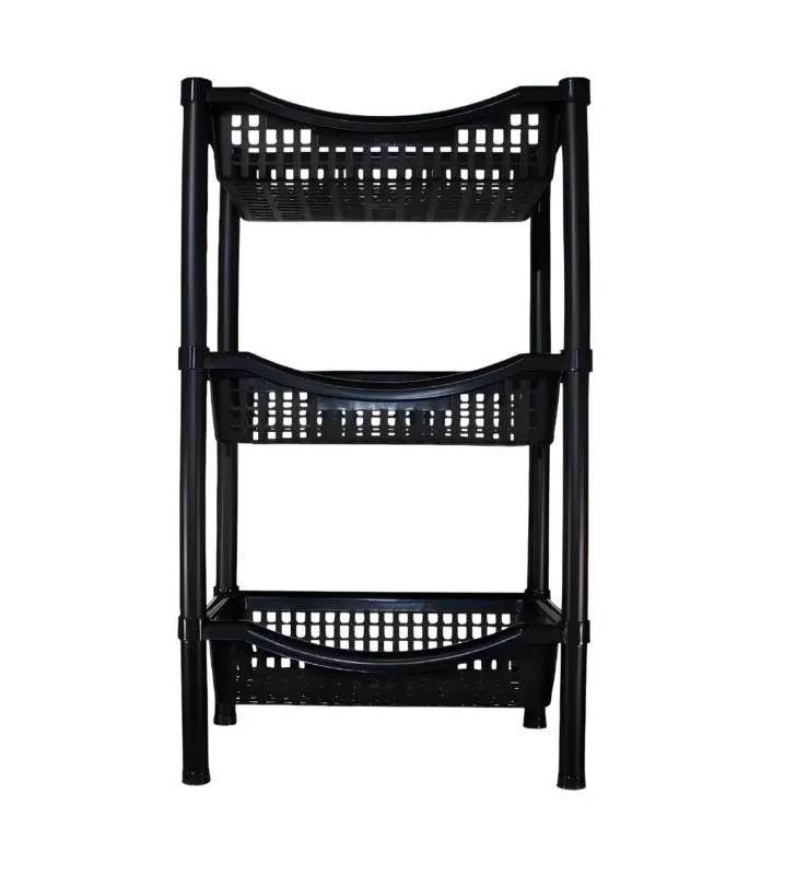 Frutero Rectangular Calado Negro – Plastymet | Organización eficiente en tu cocina