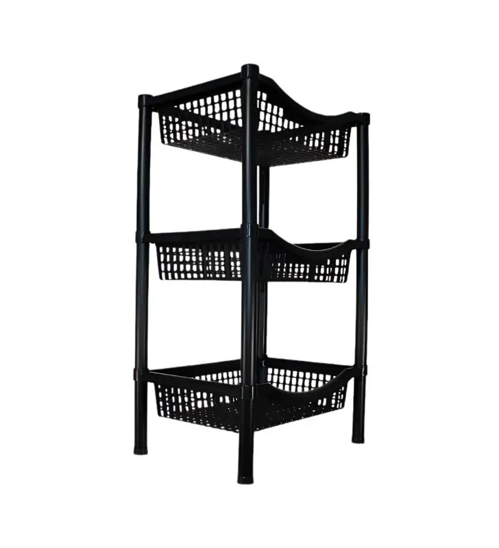 Frutero Rectangular Calado Negro – Plastymet | Organización eficiente en tu cocina