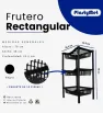 Frutero Rectangular Calado Negro – Plastymet | Organización eficiente en tu cocina