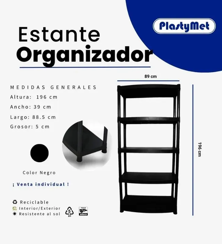 Estante Multiusos Grande de Uso Industrial – Plastymet | Almacenamiento robusto y eficiente