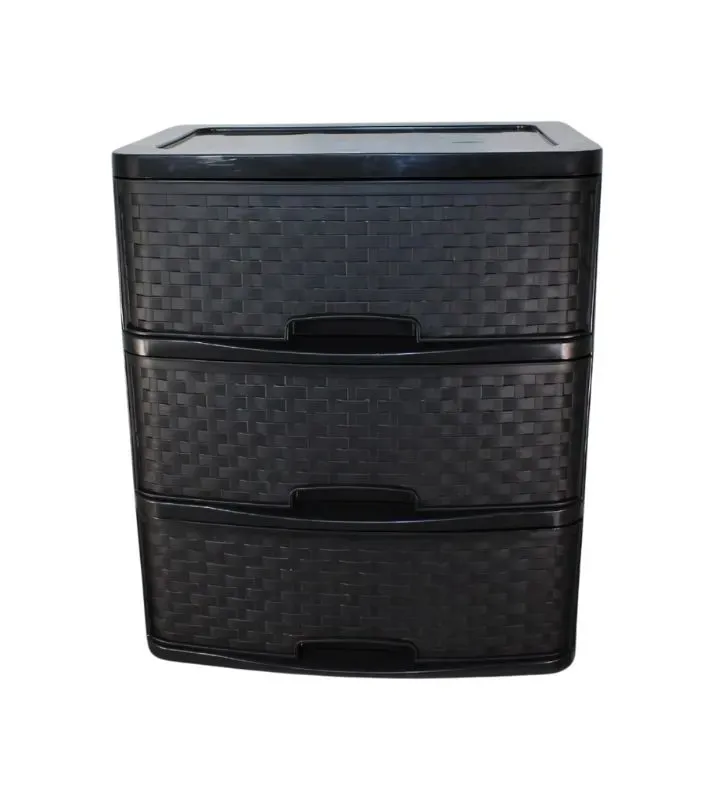 Cajonera Rattan Grande 3 Niveles – Plastymet | Organización eficiente y elegante