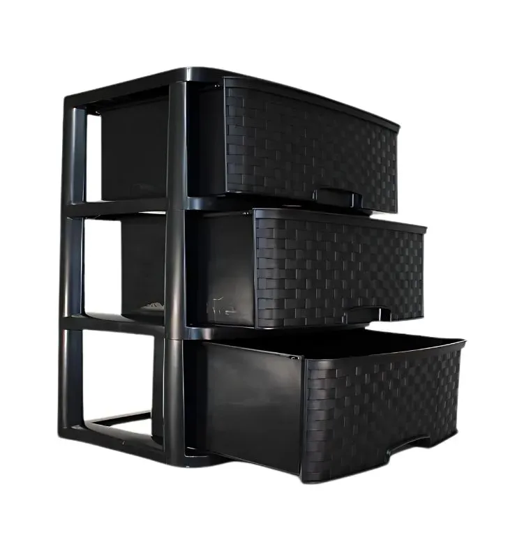 Cajonera Rattan Grande 3 Niveles – Plastymet | Organización eficiente y elegante