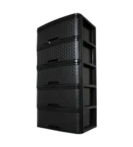 Cajonera Rattan Jumbo 4 Niveles – Plastymet | Organización eficiente y elegante