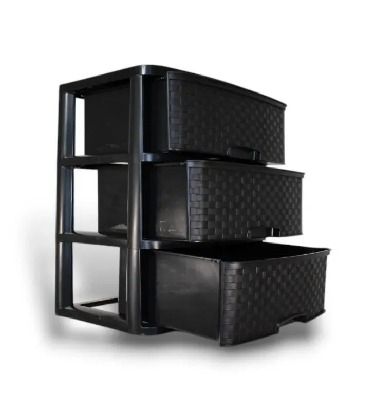 Cajonera Rattan Jumbo 3 Niveles – Plastymet | Organización eficiente y elegante