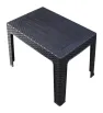 Coffee Table Rattan Negra PlastyMet – Mesa Baja Moderna