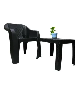 Sillón XL Rattan Negro PlastyMet – Confort y Estilo