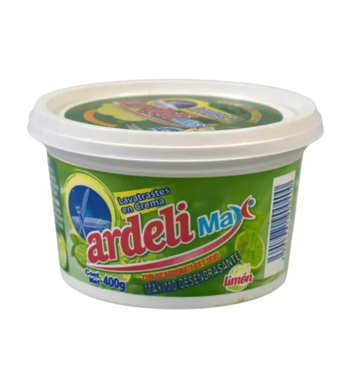 Lavatrastes en Crema Ardeli Max 400 g – Aroma Limón, Poder Desengrasante
