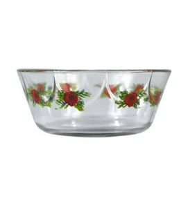 Tazón Crisa 5863 Arcos Rosas Rojas – 840 ml elegante de vidrio