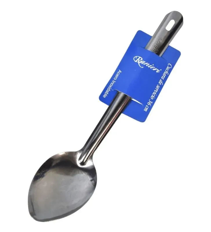 Cuchara de Servicio 36 cm – RanieriCuchara de servicio Ranieri de 36 cm, resistente y práctica, ideal para sopas, caldos, guisos