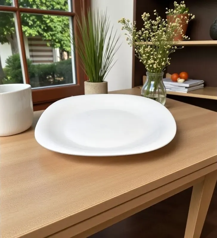 Plato Trinche Vidrio Opal 27×27 cm – Ánfora