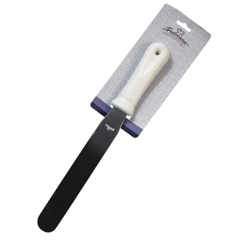 Espátula Pastelera 8" – Mango Plástico Blanco | Travessa