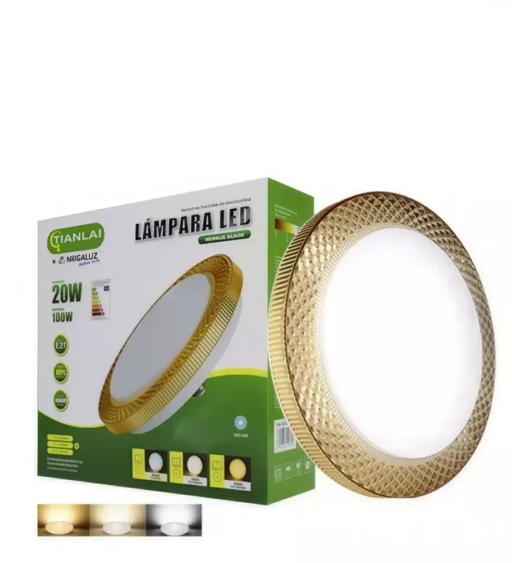Foco LED 20 W 3 Tonos Dorada E27 – Tianlai