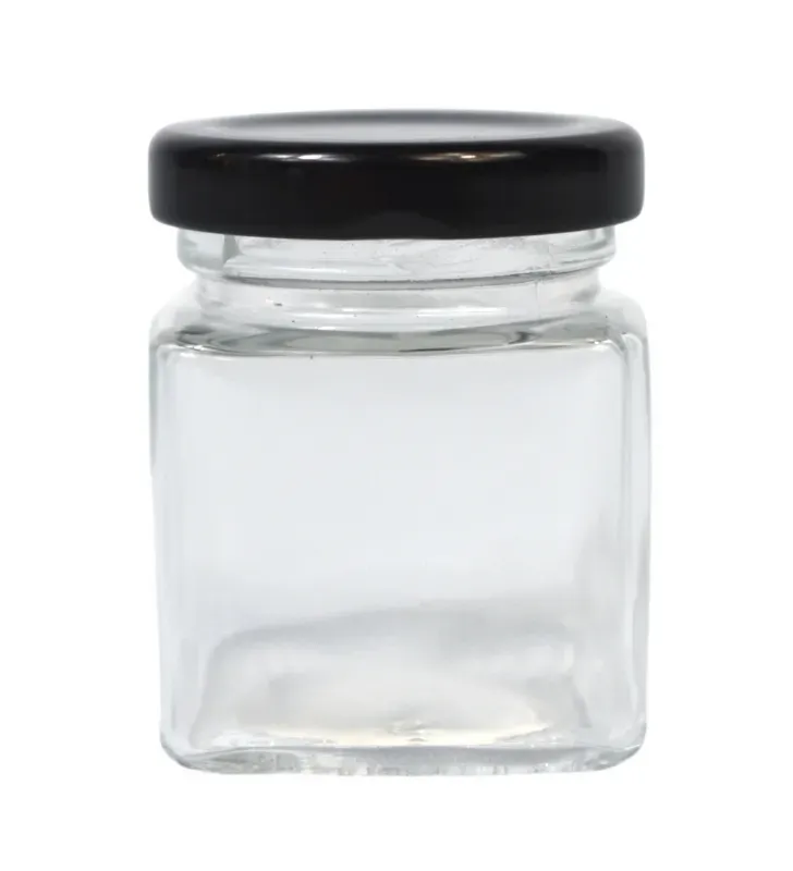 Frasco Mini Cuadrado 45 ml con Tapa Negra – Vittori 3412