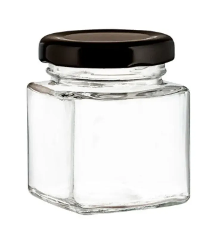 Frasco Mini Cuadrado 45 ml con Tapa Negra – Vittori 3412