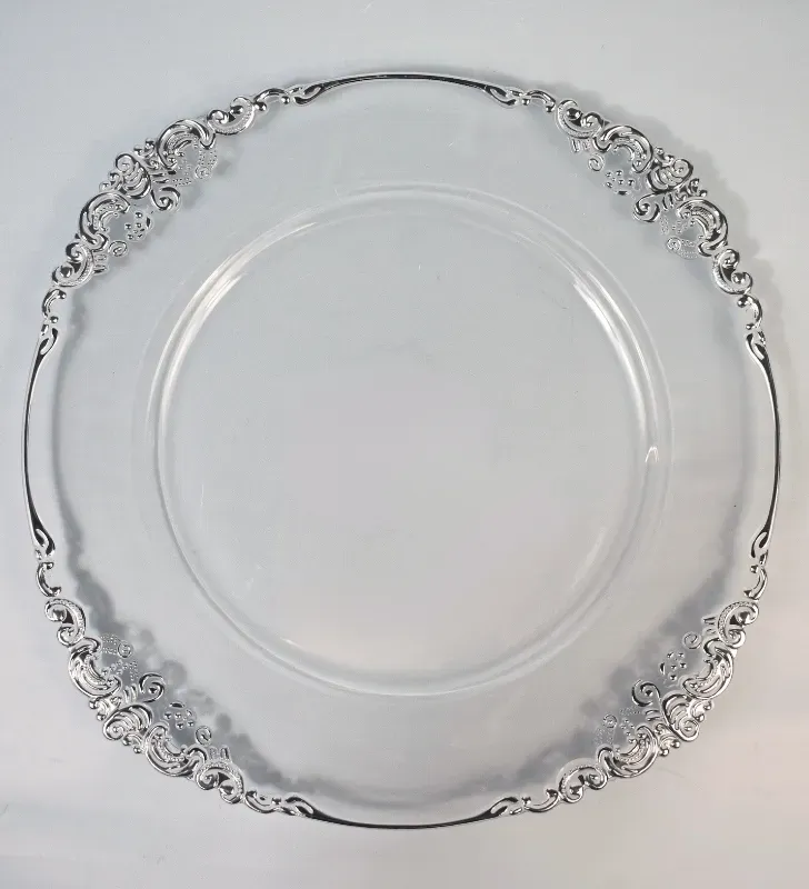 Plato Base Cádiz con Filo Plata – Vittori 3704P