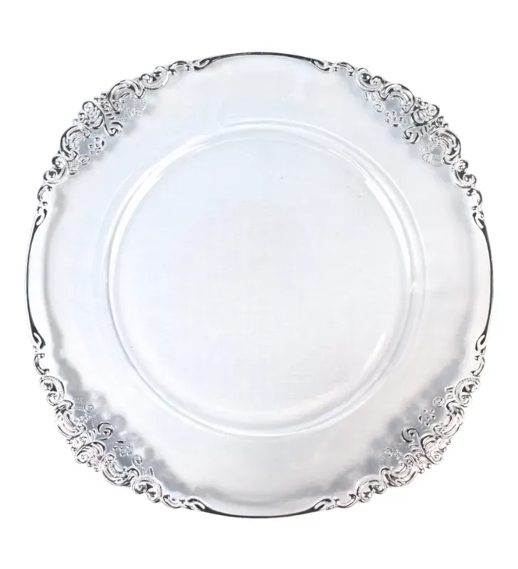 Plato Base Cádiz con Filo Plata – Vittori 3704P