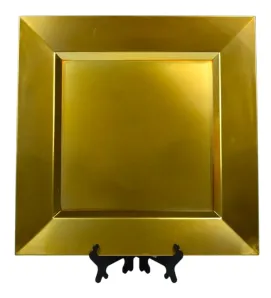 Plato Base Cuadrado Bari Dorado Plástico – Vittori 3705D